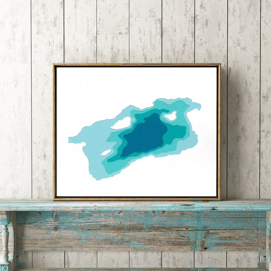 Raglan Lake 8"x10" Papercut Cardtography Map | Wall Art | Poster | Print | Map Art | Wall Decor
