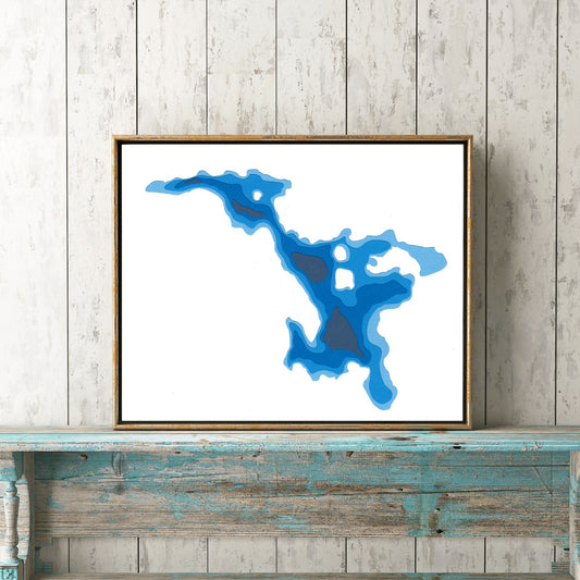 Rankin Lake 8x10" Papercut Cardtography Map | Wall Art | Poster | Print | Map Art | Wall Decor