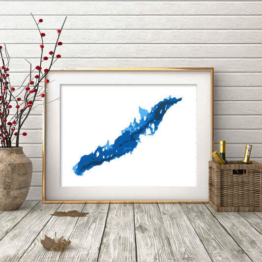 Rice Lake 9"x12" Papercut Cardtography Map | Wall Art | Poster | Print | Map Art | Wall Decor