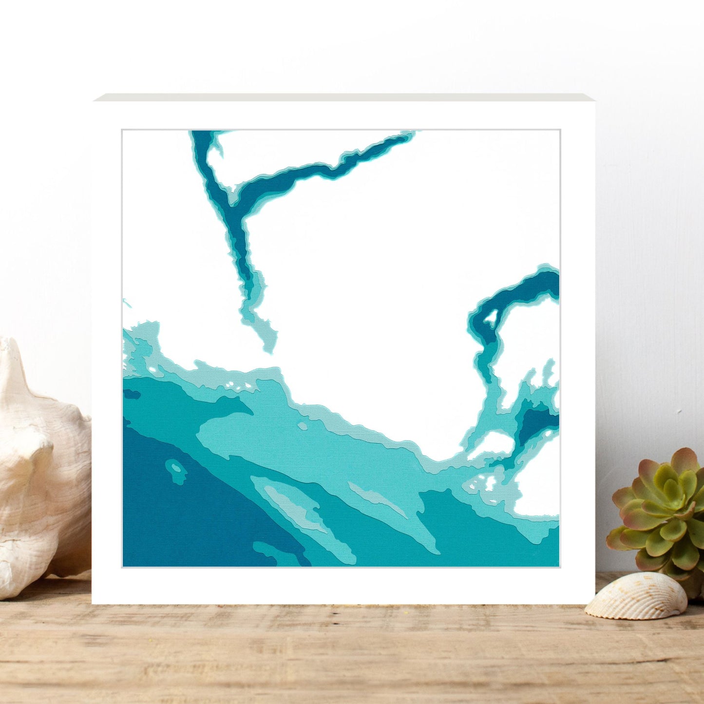 Sechelt Inlet, BC 12"x12" Papercut Cardtography Map | Wall Art | Poster | Print | Map Art | Wall Decor