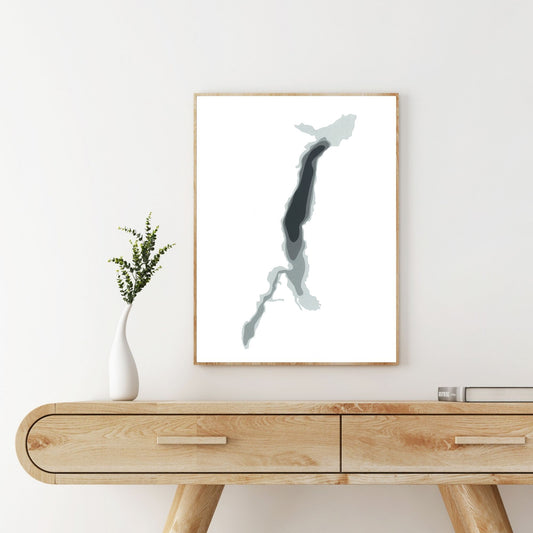 Stave Lake, BC 9"x12" Papercut Cardtography Map | Wall Art | Poster | Print | Map Art | Wall Decor