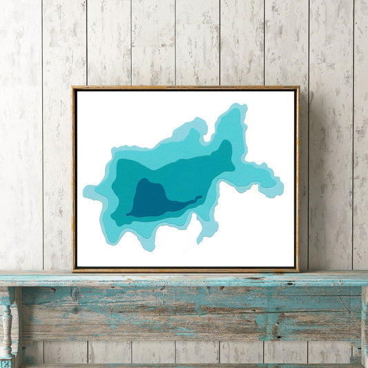 Third Lake 8x10" Papercut Cardtography Map | Wall Art | Poster | Print | Map Art | Wall Decor