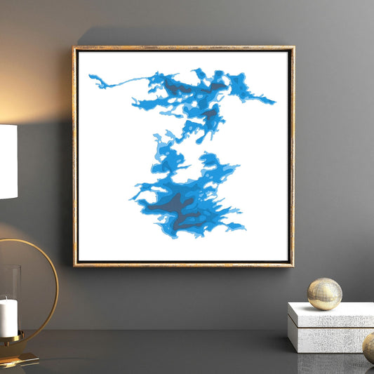 Wahwashkesh Lake 12"x12" Papercut Cardtography Map | Wall Art | Poster | Print | Map Art | Wall Decor