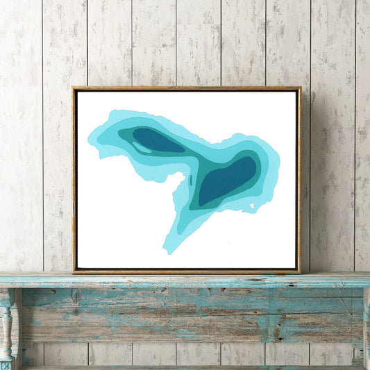Widgeon Lake, BC 8"x10" Papercut Cardtography Map | Wall Art | Poster | Print | Map Art | Wall Decor